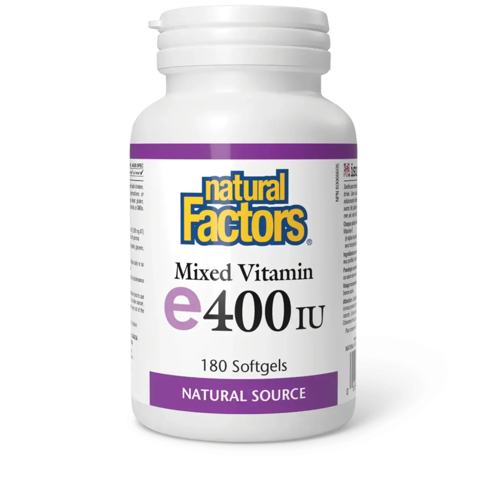 NATURAL FACTORS NATURAL FACTORS MIXED VITAMIN E 400IU 180SOFTGELS
