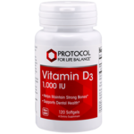 PROTOCOL PROTOCOL VITAMIN D3 1000 IU 120 SOFTGELS