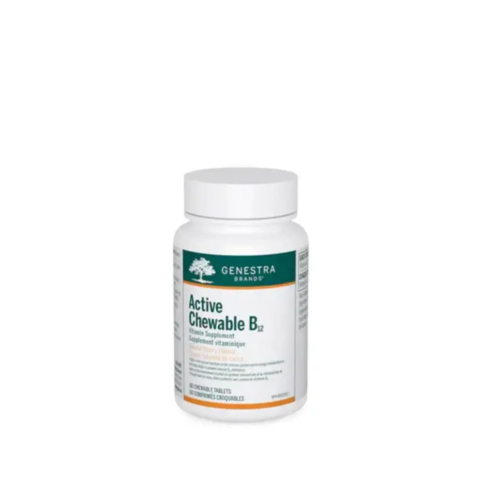 GENESTRA GENESTRA ACTIVE CHEWABLE B12 WITH L-METHYLFOLATE 60 CHEWABLE TABS