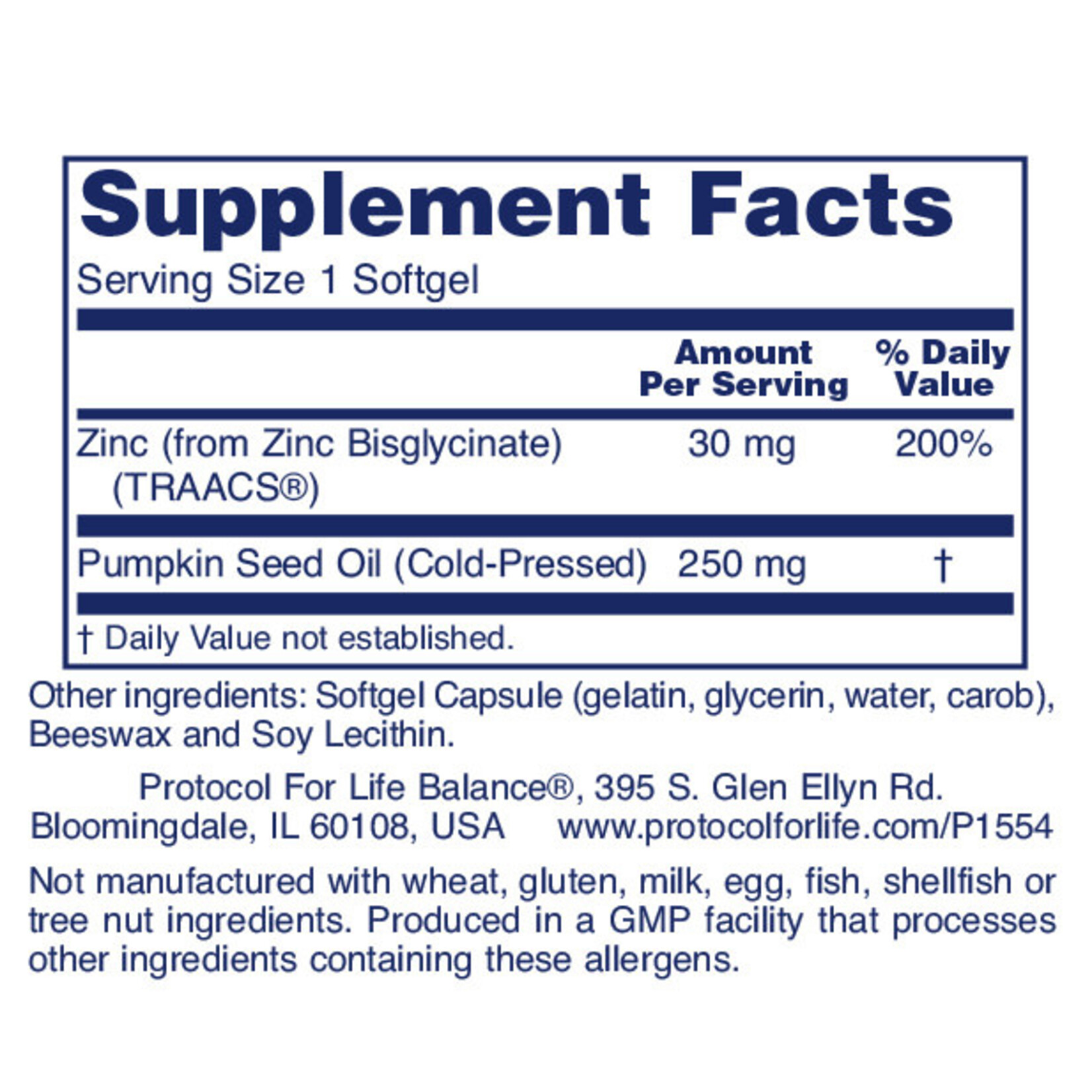 PROTOCOL PROTOCOL ZINC GLYCINATE 120 SOFTGELS