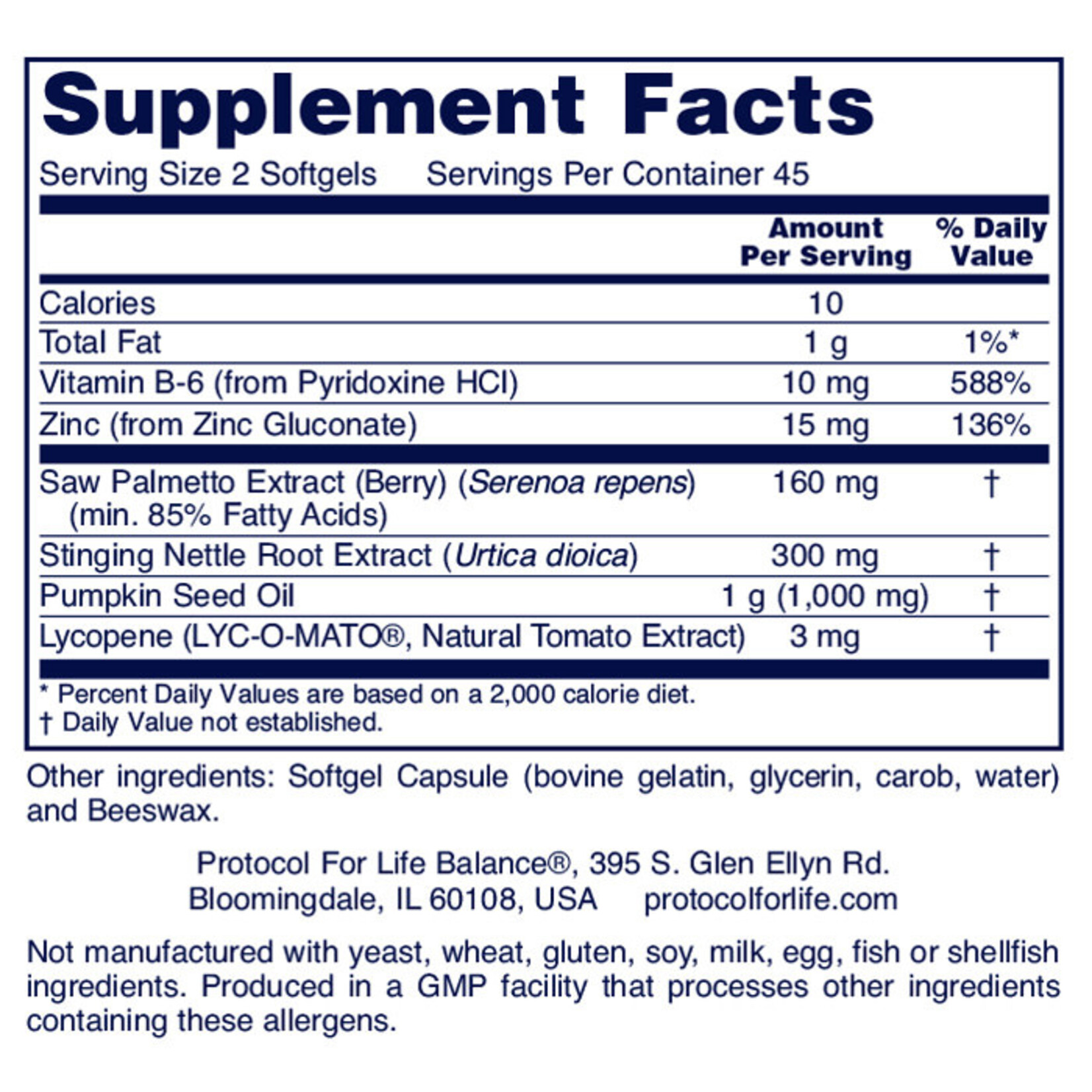 PROTOCOL PROTOCOL ORTHO PROSTATE 90 SOFTGELS