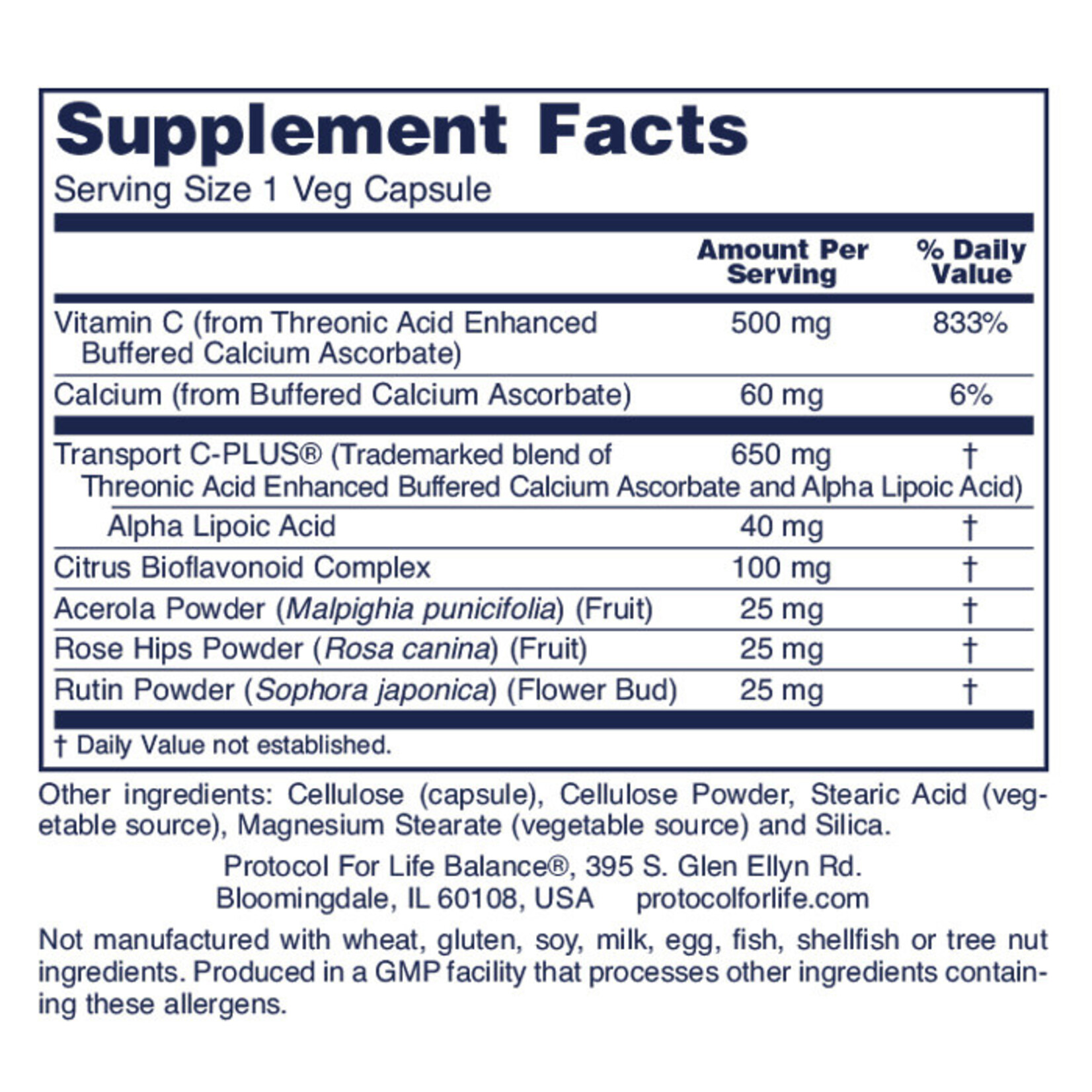 PROTOCOL PROTOCOL PROTOSORB-C 500MG 100 VEGICAPS