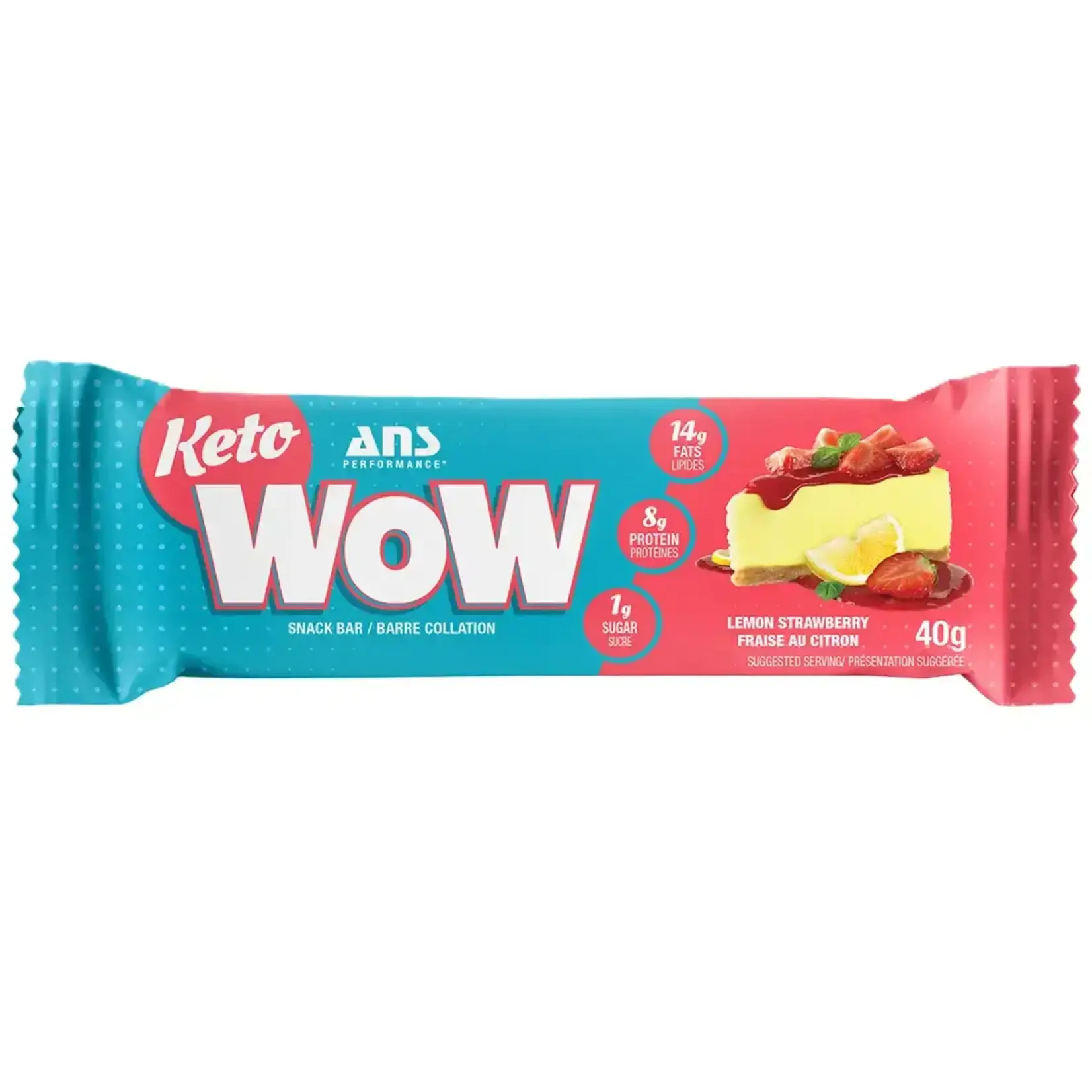 ANS PERFORMANCE ANS KETO WOW LEMON STRAWBERRY CHESSECAKE BAR 40G