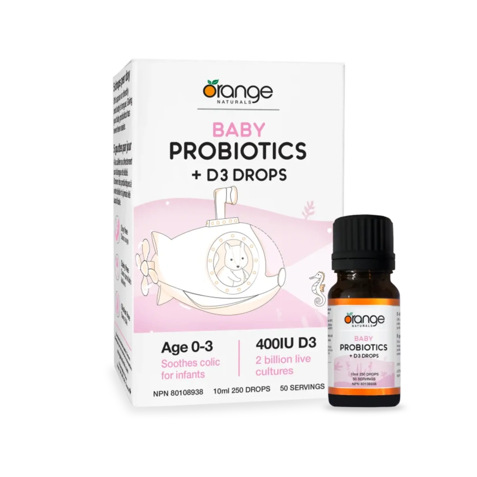 ORANGE NATURALS ORANGE BABY PROBIOTICS + D3 DROPS 50ML