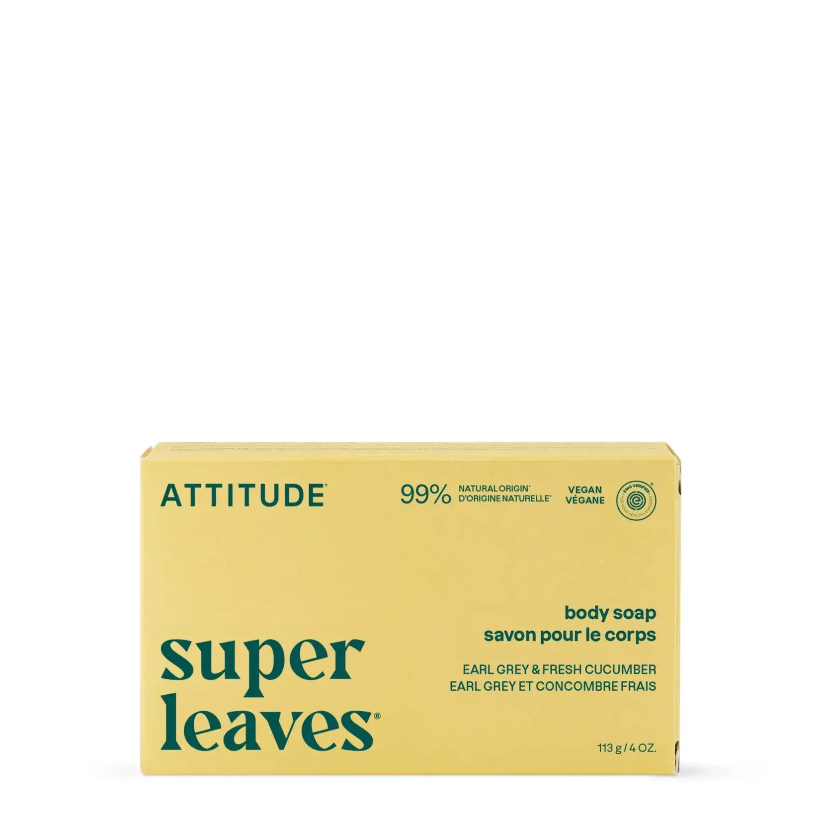 ATTITUDE ATTITUDE LEAVES BAR BODY SOAP EARL GREY & FRESH CUCUMBER (PREVIOUSLY SEA SALT) 113 g