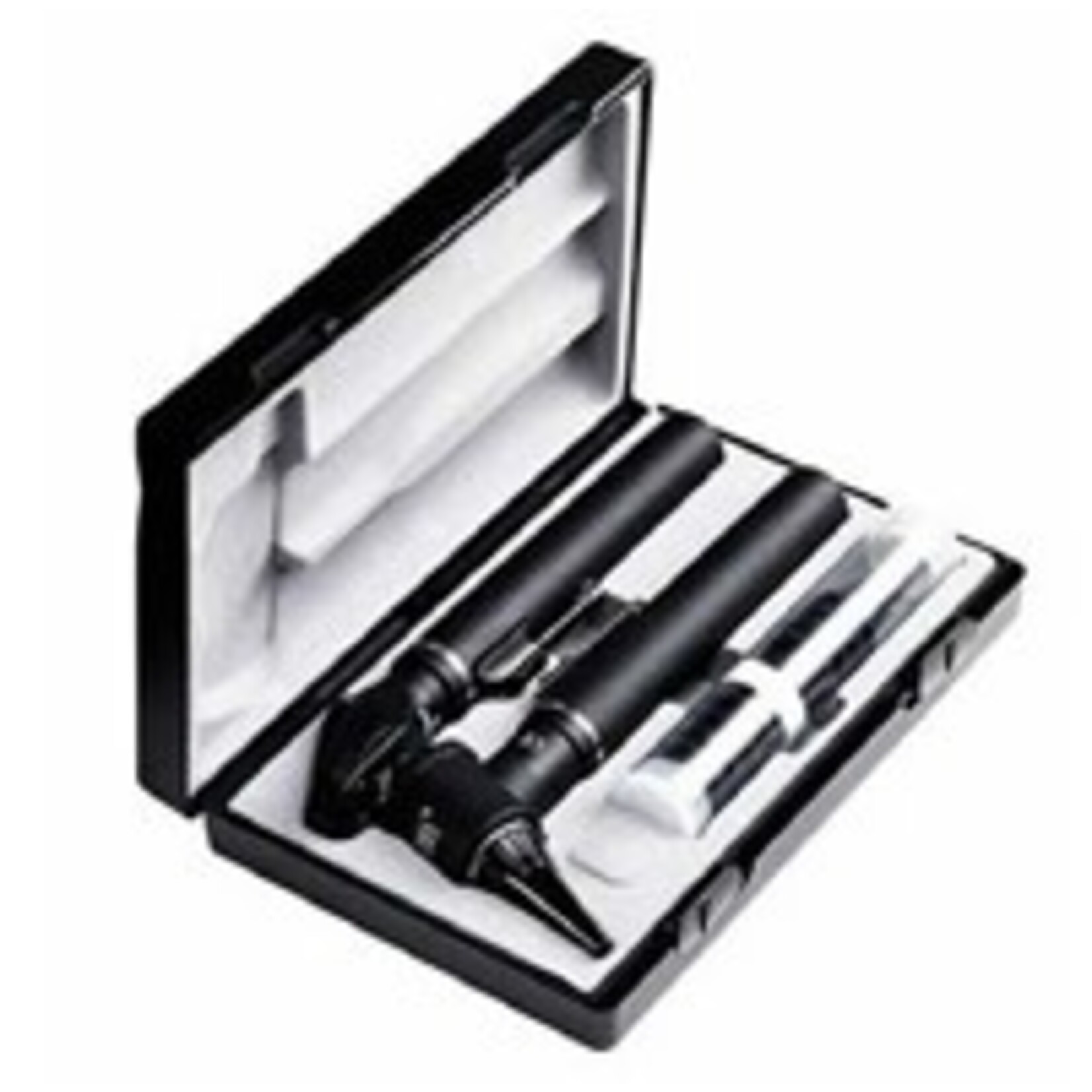 ALMEDIC ALMEDIC MINI FIBRE OPTIC OTOSCOPE OPTHALMOSCOPE SET 2.5V HALOGEN BULB WITH AA BATTERY HANDLE PLASTIC CASE (GERMANY) (23-1350)