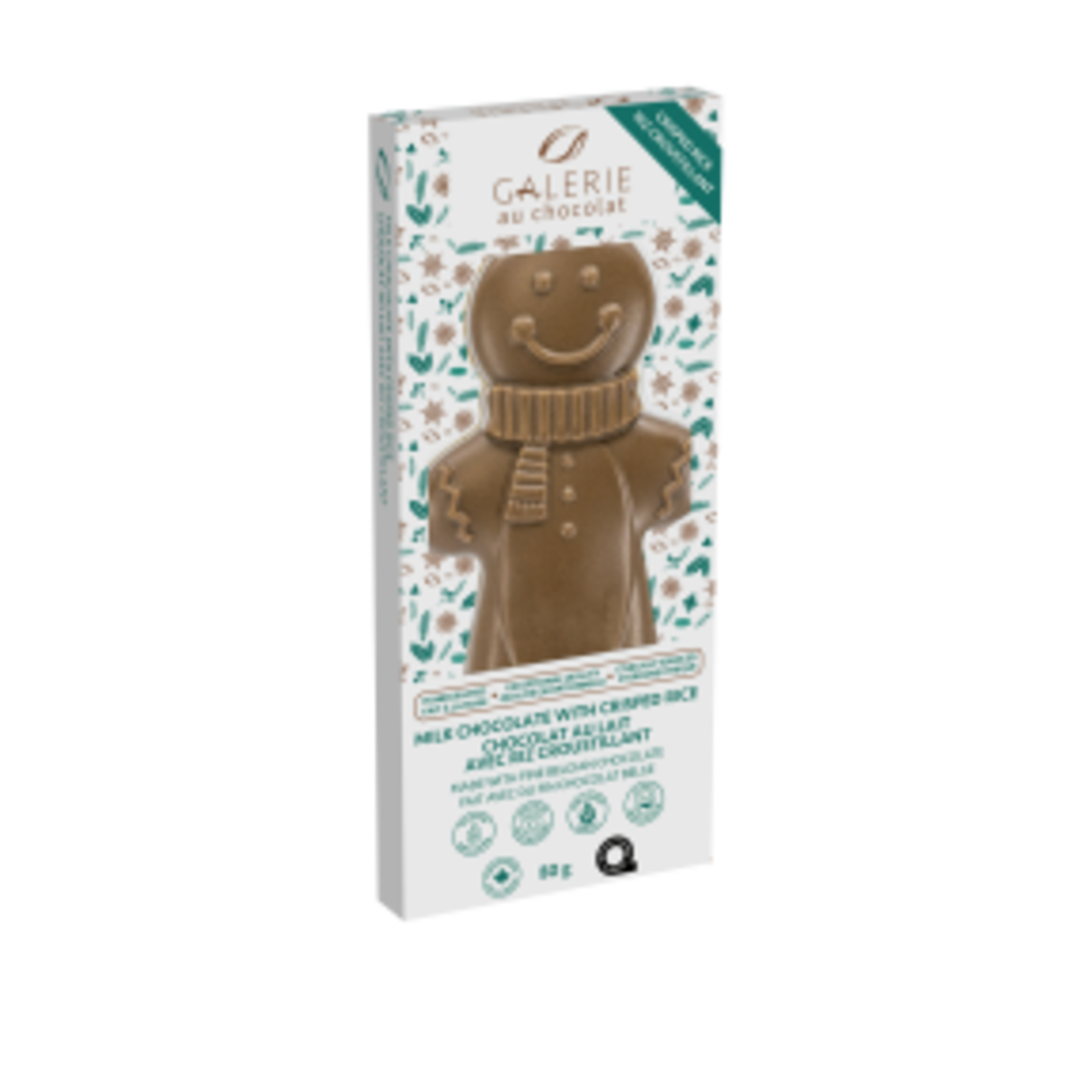 GALERIE AU CHOCOLAT GALERIE ARTIASAN MILK CRISPED RISE GINGERBREAD MAN 80G