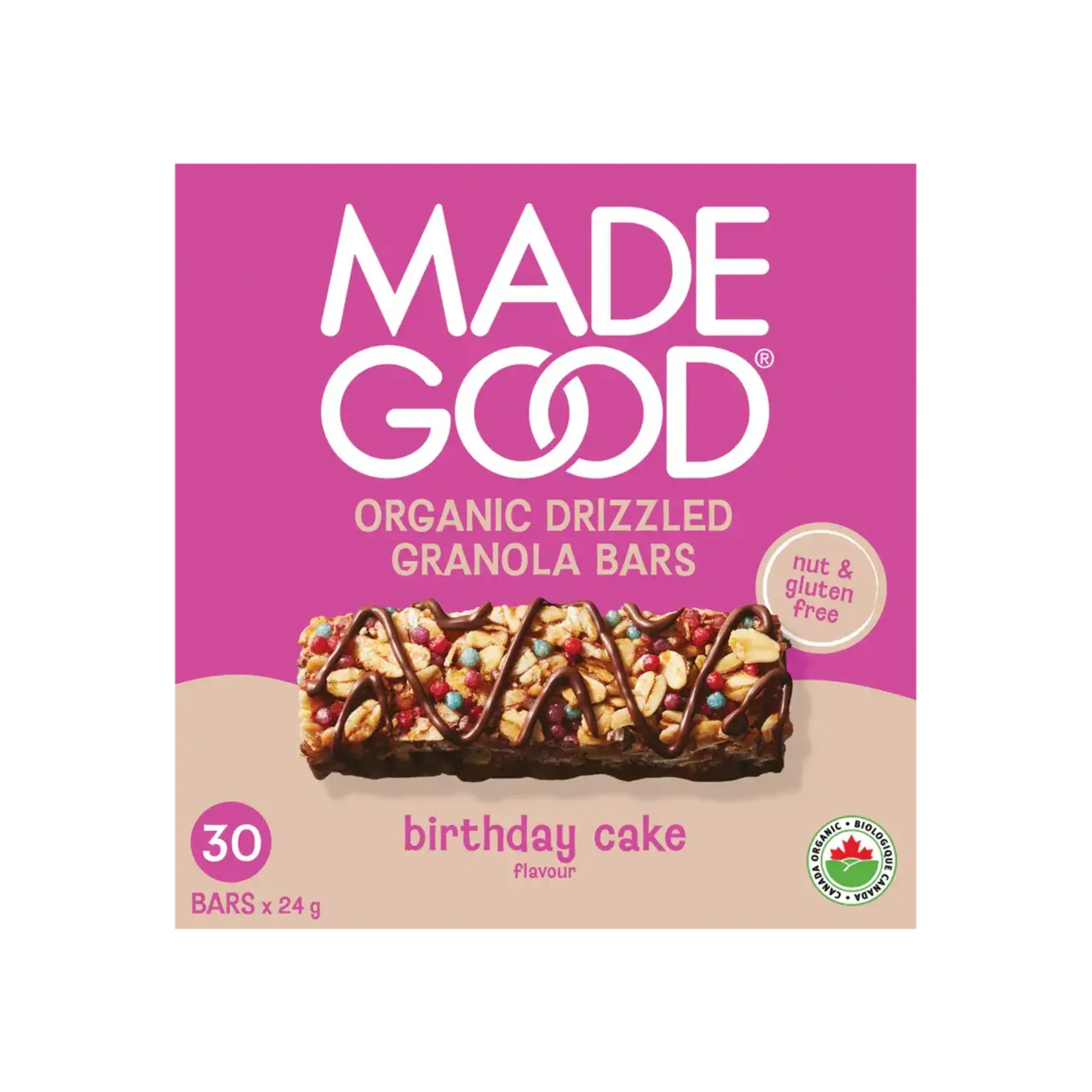 MADE GOOD MADE GOOD ORGANIC DRIZZLED GRANOLA BAR -BIRTHDAY CAKE  (5 BARS/24G)