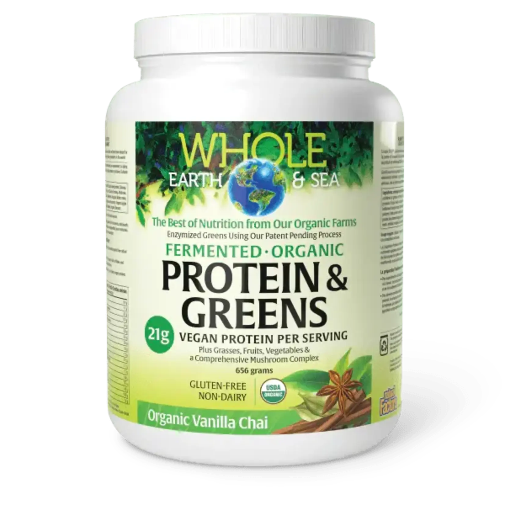 WHOLE EARTH & SEA WHOLE EARTH & SEA FERMENTED ORGANIC PROTEIN & GREENS 656G