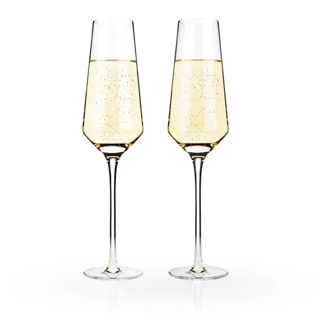 Viski Crystal Champagne Flutes (set of 2)