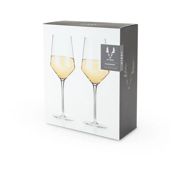 Viski Crystal Chardonnay Glasses (set of 2)