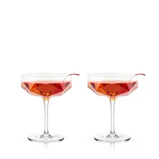 Viski Faceted Crystal Coupes (set of 2)