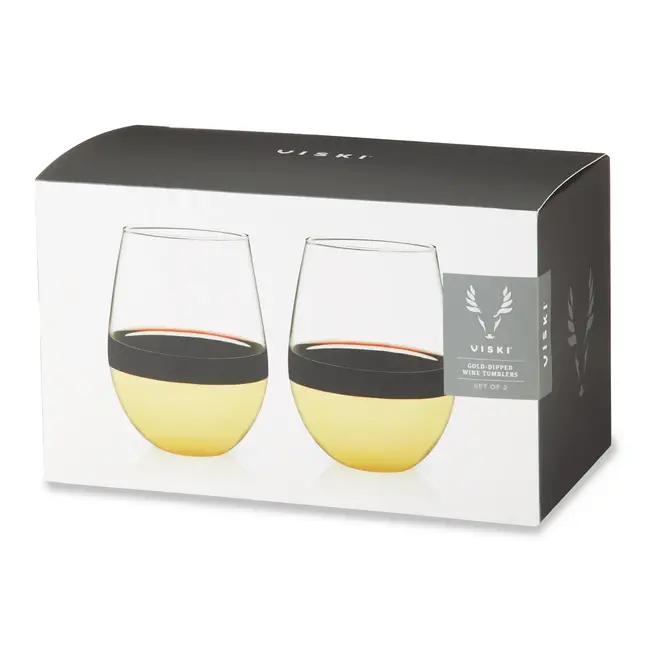 Viski Gold Dipped Wine Tumbler (Set of 2)