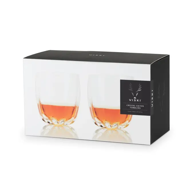 Viski Crystal Cactus Tumblers (set of 2)