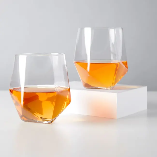 Viski Faceted Crystal Tumblers (set of 2)