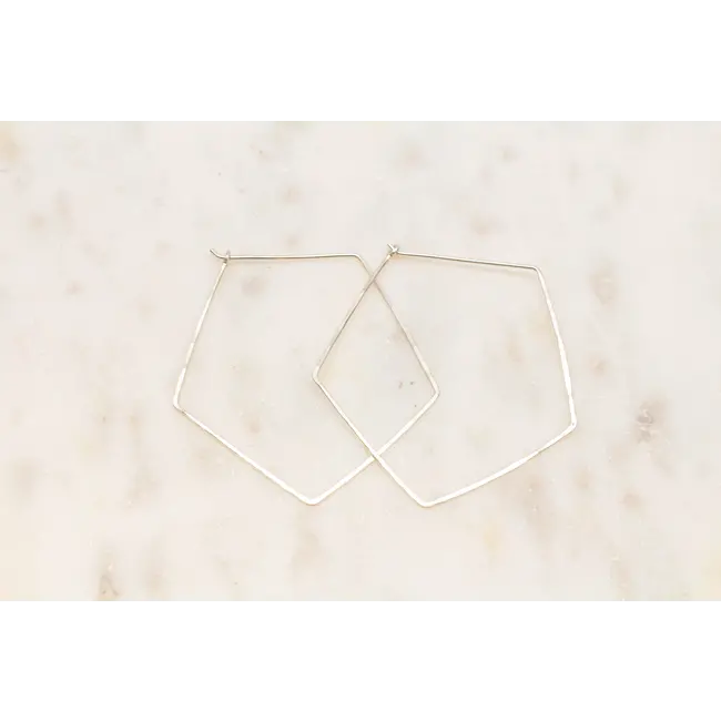 Tumbleweed Pentagon Hoop Earring