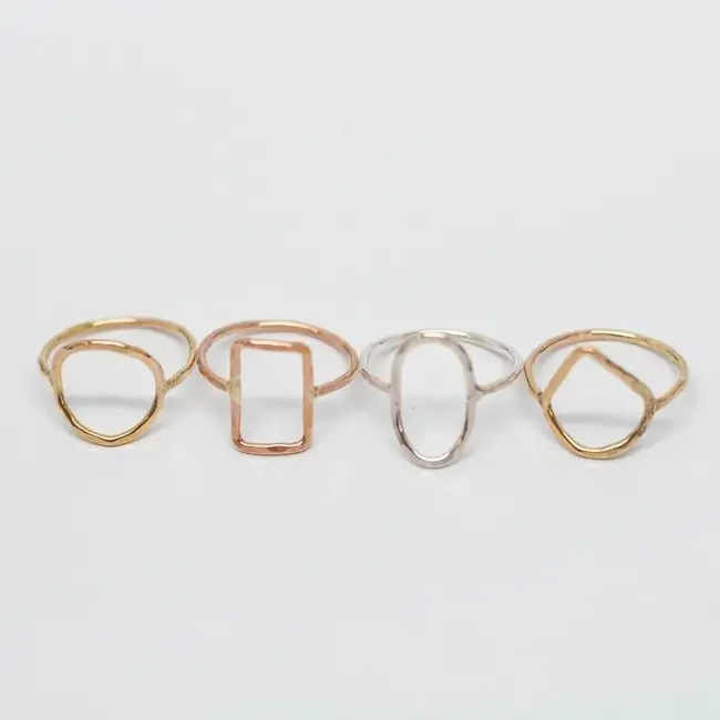 Tumbleweed Open Shape Rings