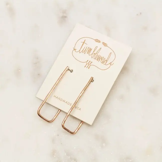 Tumbleweed Rectangle Stud Hoops
