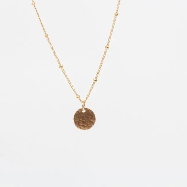 Tumbleweed Hammered Disc Necklace with Satellite Chain