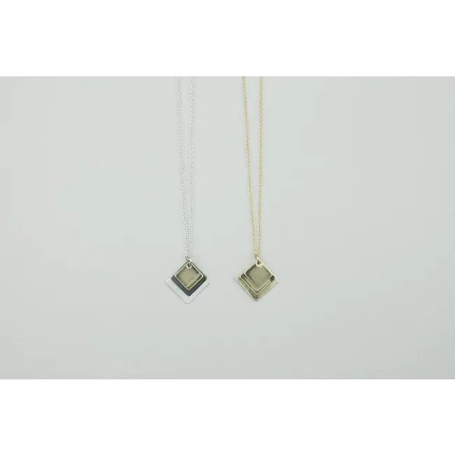 Tumbleweed Triple Stacked Square Necklace