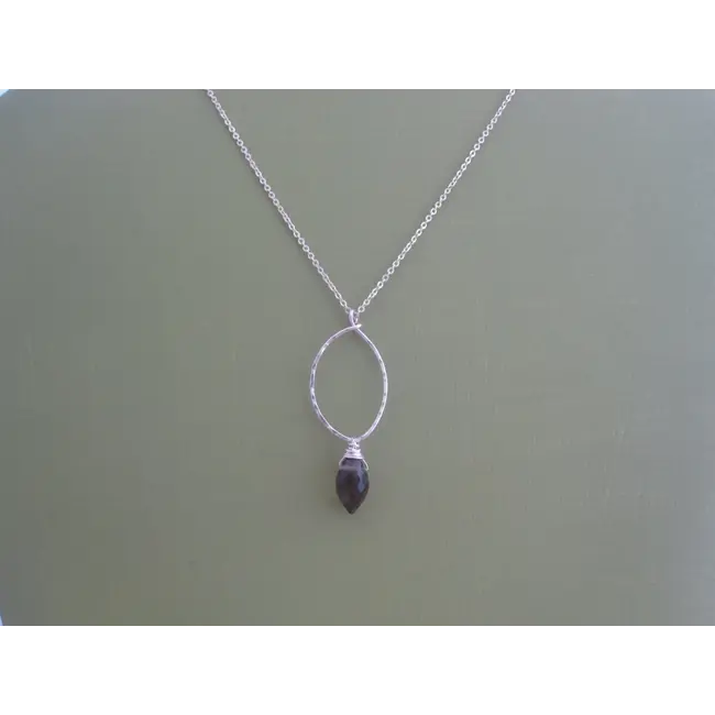 Tumbleweed Leaf with Stone Necklace