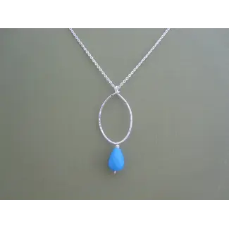 Tumbleweed Leaf with Stone Necklace