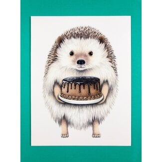 Abundance Illustration Hedgehog w/ Cake Card