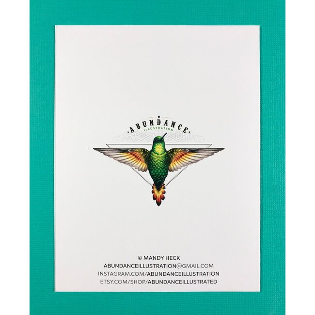 Abundance Illustration A2- Hedgehog w/ Cake Card