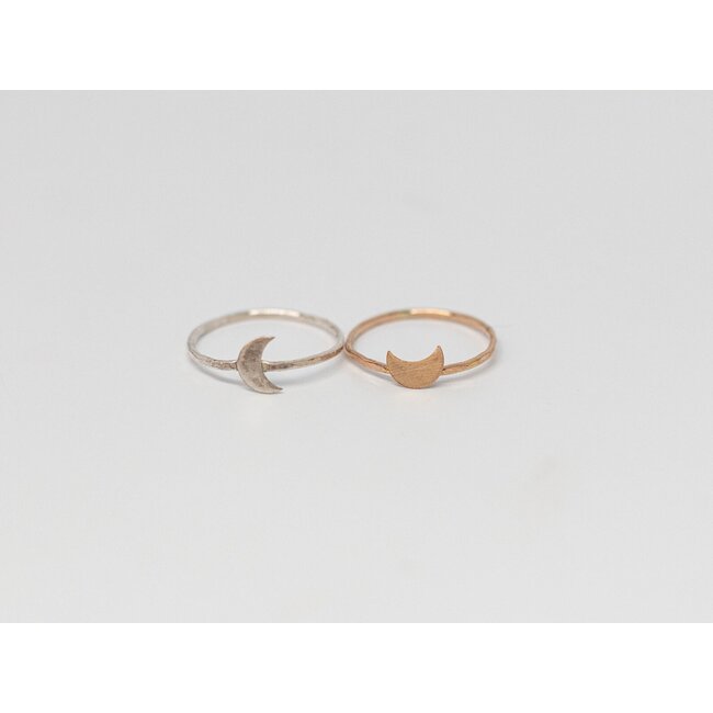 Tumbleweed Crescent Moon Rings