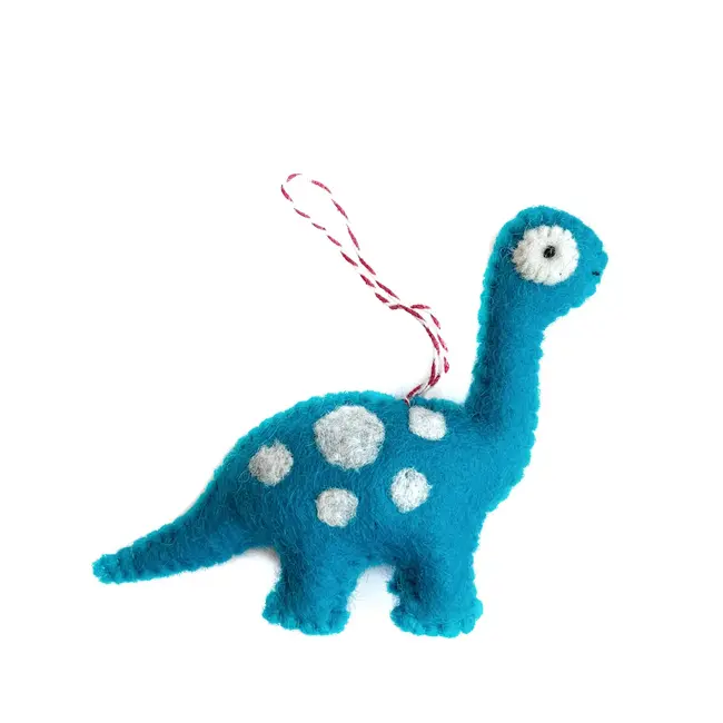 Ornaments 4 Orphans Christmas Ornament  - Wool Dinosaur