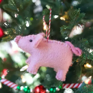 Ornaments 4 Orphans Christmas Ornament  - Wool Pig