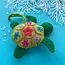 Ornaments 4 Orphans Christmas Ornament- Emroidered Sea Turtle wool
