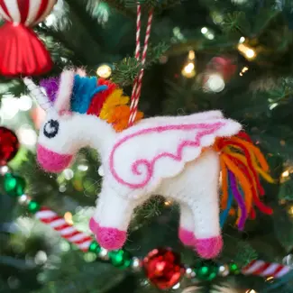 Ornaments 4 Orphans Christmas Ornament- unicorn wool