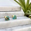 Minor Metal Jewelry Turquoise Diamond Gold-Dipped Studs
