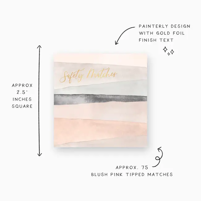 Frankie & Claude Abstract Blush & Gray Stripes Matchbox