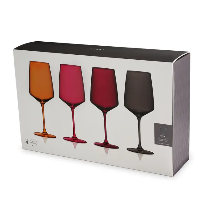 Viski Sunset Noveau Reserve Crystal Wine Glasses (Set of 4)