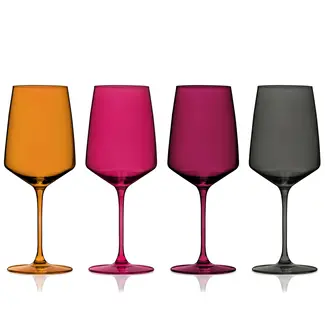 Viski Sunset Noveau Reserve Crystal Wine Glasses (Set of 4)