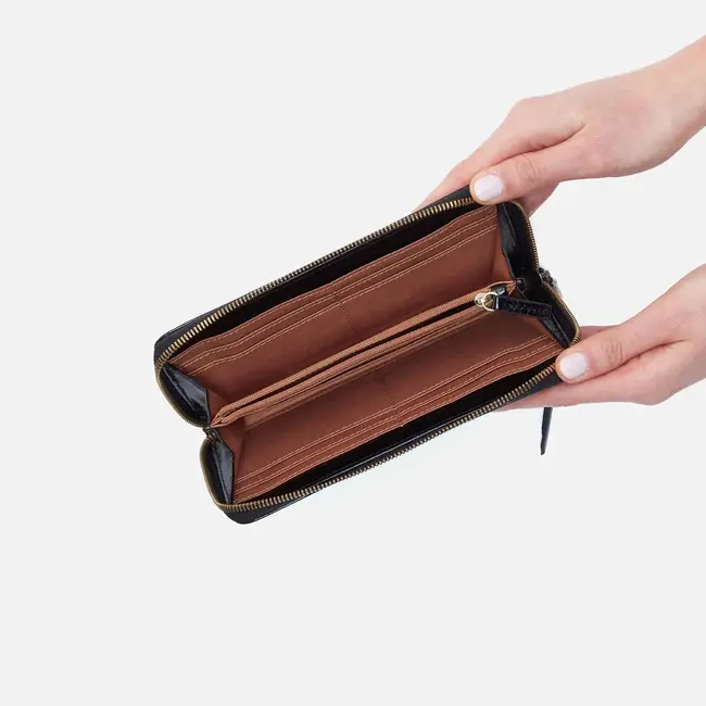 Hobo Max Large Zip Around Wallet Black