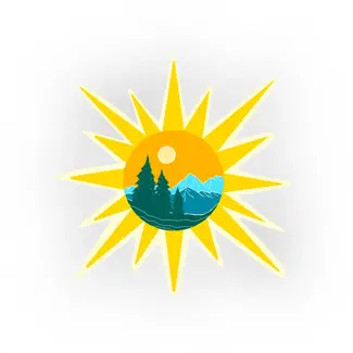 Heirloom Mountain Sun Sticker
