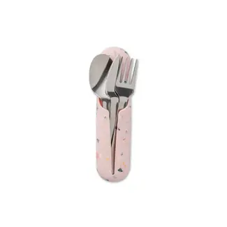 W and P Design Porter Reusable Utensil Set Blush Terrazzo