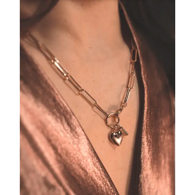 Oceanne Heart Locket Mom Gold Necklace