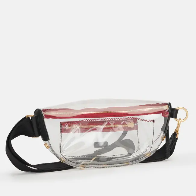 Hammitt Charles  Clear-Black-BG-Red Zip