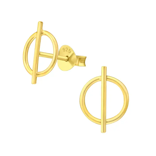 Tasi & Stowaway Studs - Circle & Line Gold