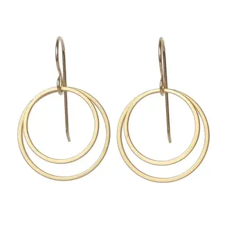 Tasi & Stowaway Double Circle Earrings - Gold