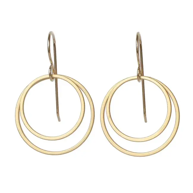 Tasi & Stowaway Double Circle Earrings - Gold