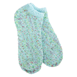 Crescent Sock Company Cozy Ankle Collection Aqua Blue Confetti