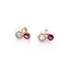 La Kaiser FINE La Kaiser Opal, Diamond, and Pink Tourmaline Cluster Studs