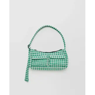 Baggu Cargo Shoulder Bag Green Gingham