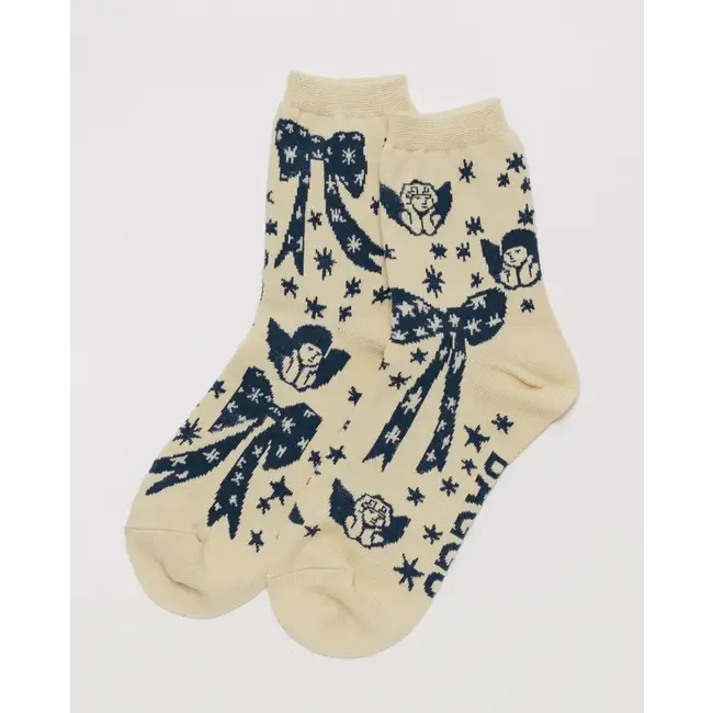 Baggu Crew Socks Cherub Bows