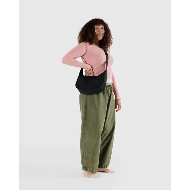 Baggu Medium Nylon Crescent Bag- Black
